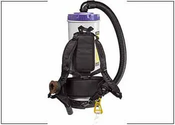 Uprights vs backpacks: backpack vacuum on a white background