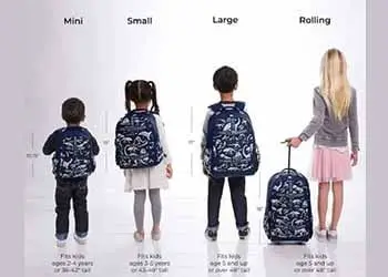 kindergarten backpack size for kids