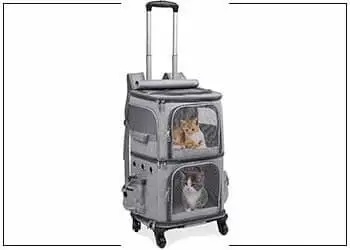 HOVONO Double-Compartment Pet Carrier Backpack with Wheels