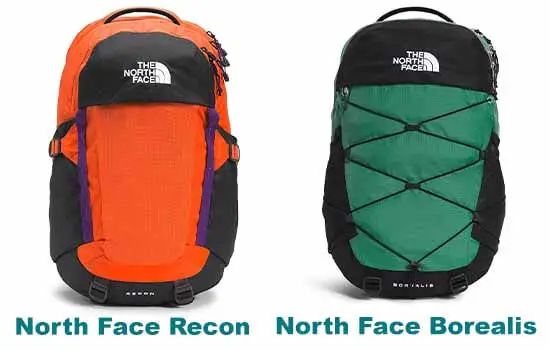 Two North Face backpacks side by side comparison