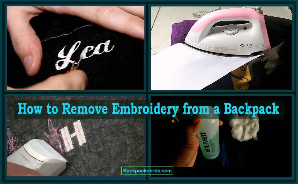 how to remove embroidery from a backpack