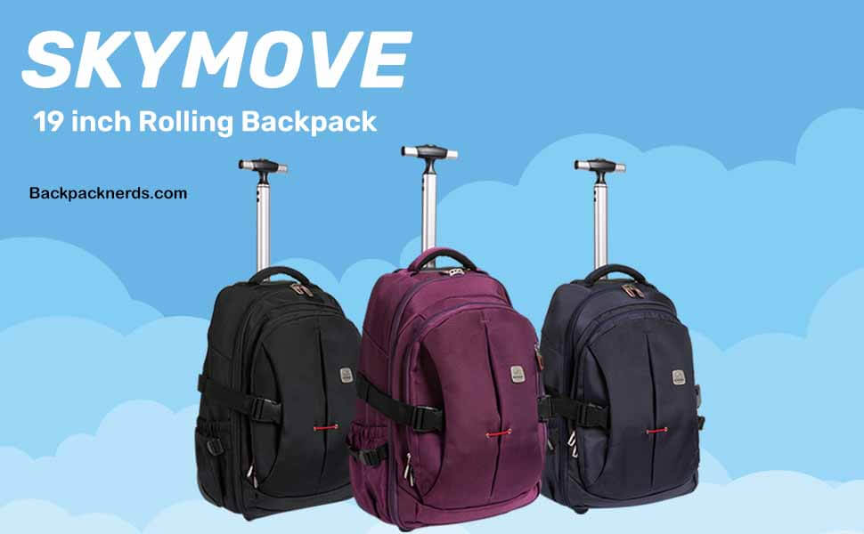 SKYMOVE 19 Inch Wheeled Rolling Backpack