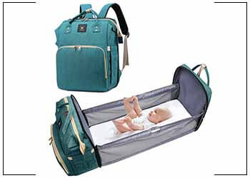 Angelbella 3 in 1 Diaper Bag Foldable Baby Bed