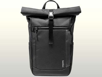 a black color Roll Top Backpack