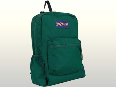 a green color Zipper Backpack